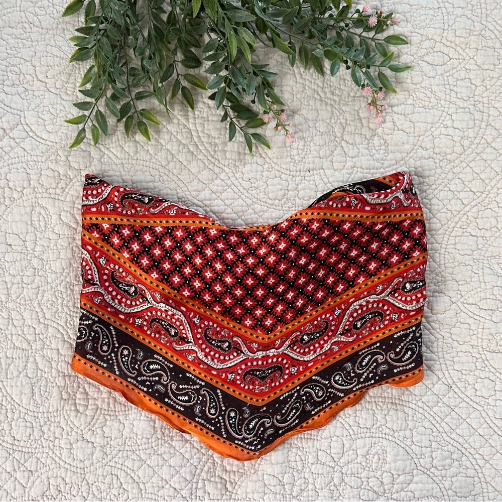 Bandana Tie Back Crop Top Boho Women’s